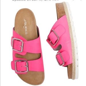 Neon pink sandals